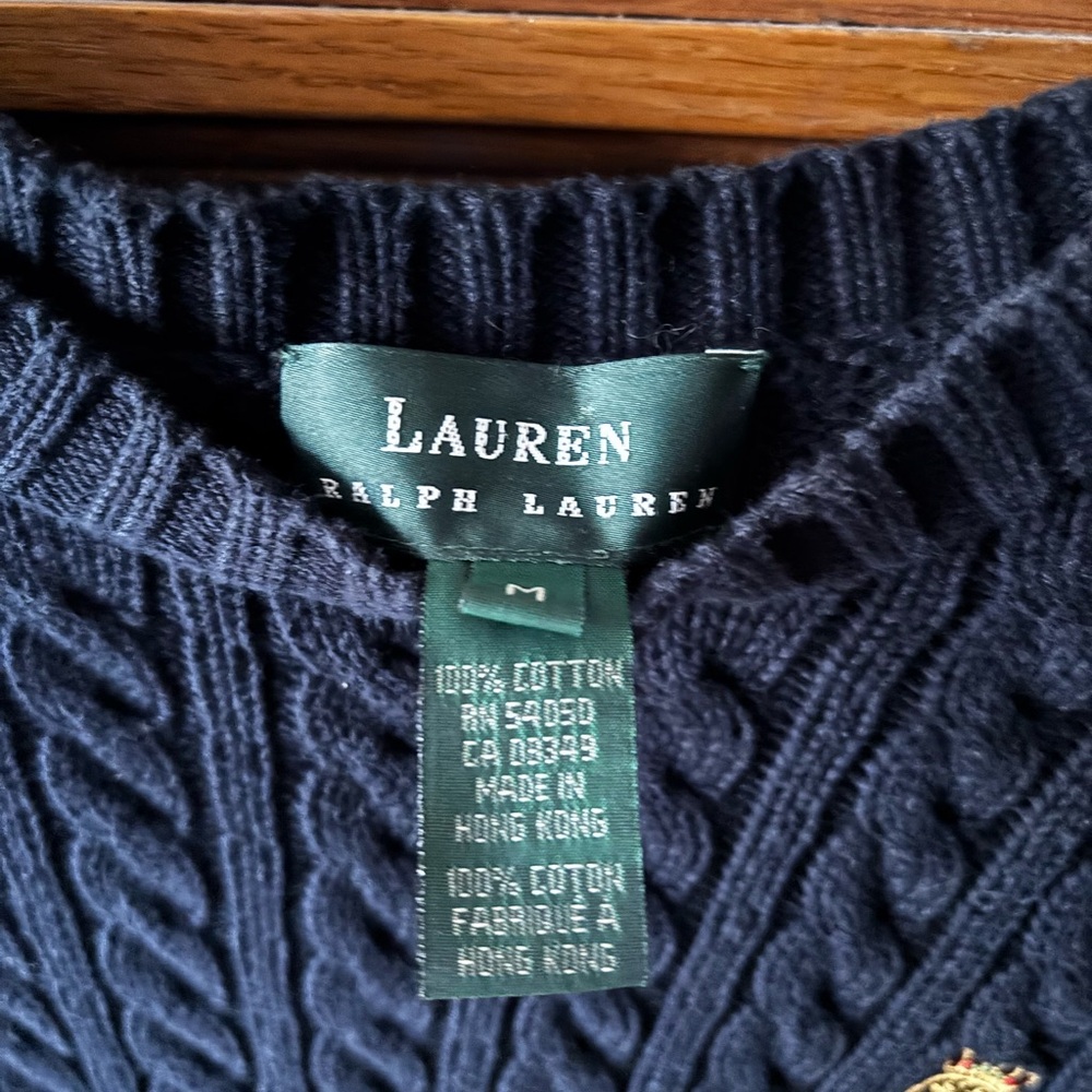 Ralph Lauren Navy Cable Knit Sweater - Picture 4 of 6
